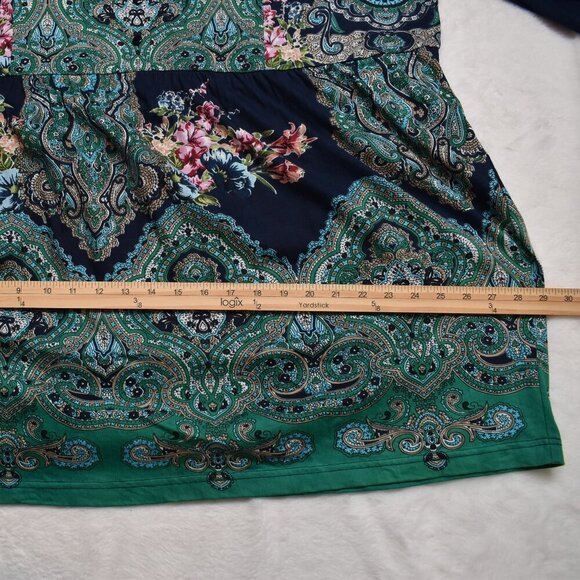 Ulla Popken Babydoll Tunic Top Sz 16 / 18 Floral Button Front Whimsigoth Boho - Picture 14 of 16